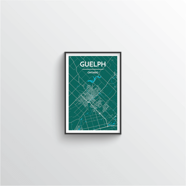 Guelph Vintage Map Print Guelph Ontario Map Art Guelph City Road Map Poster  Vintage Gift Map -  Canada