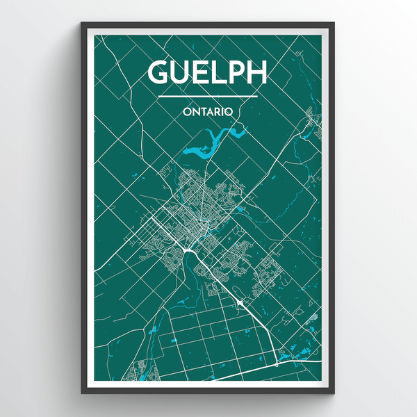 Guelph Vintage Map Print Guelph Ontario Map Art Guelph City Road Map Poster  Vintage Gift Map -  Canada