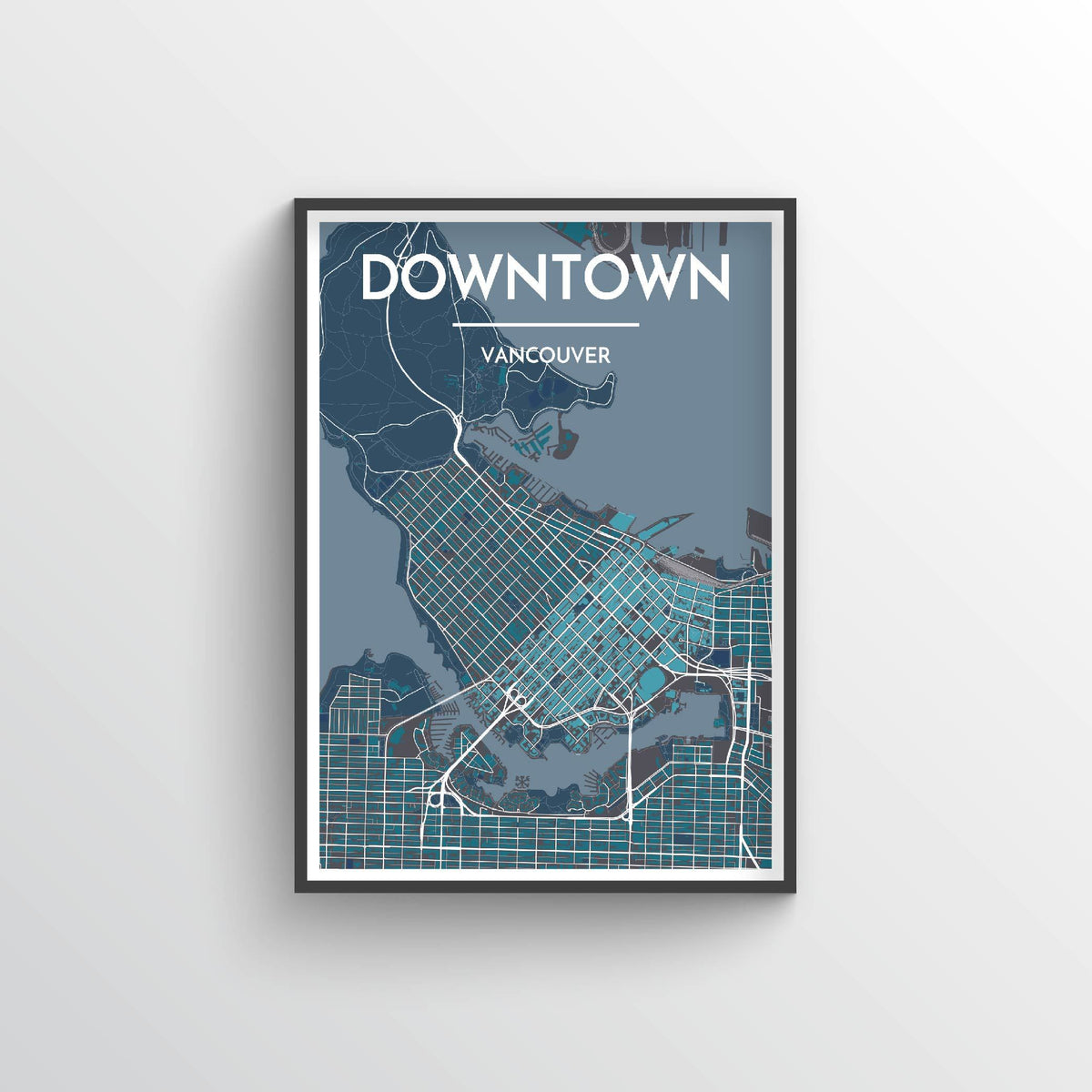 Downtown Vancouver Map Art Print - Point Two Design
