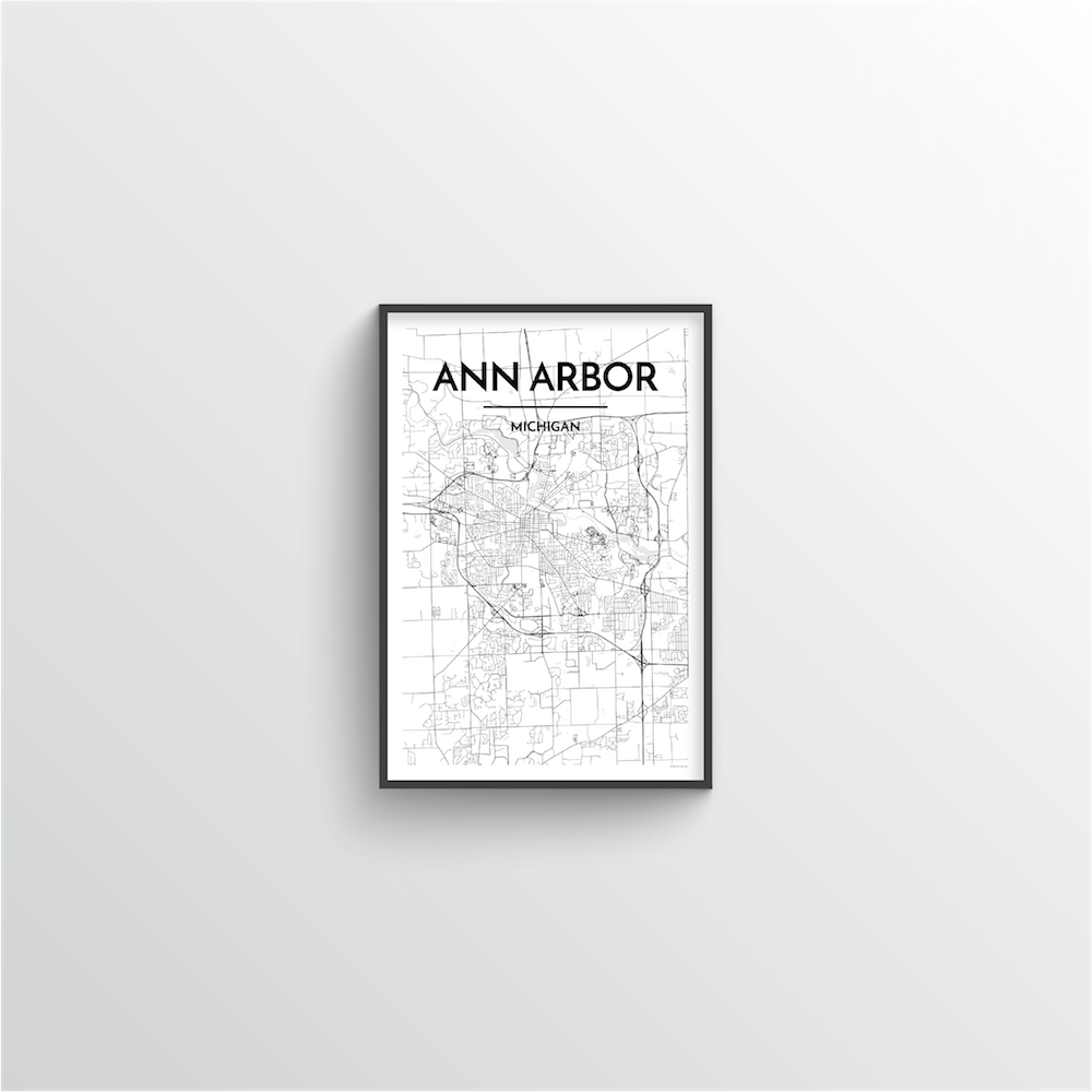 Ann Arbor Map Art Print - Point Two Design