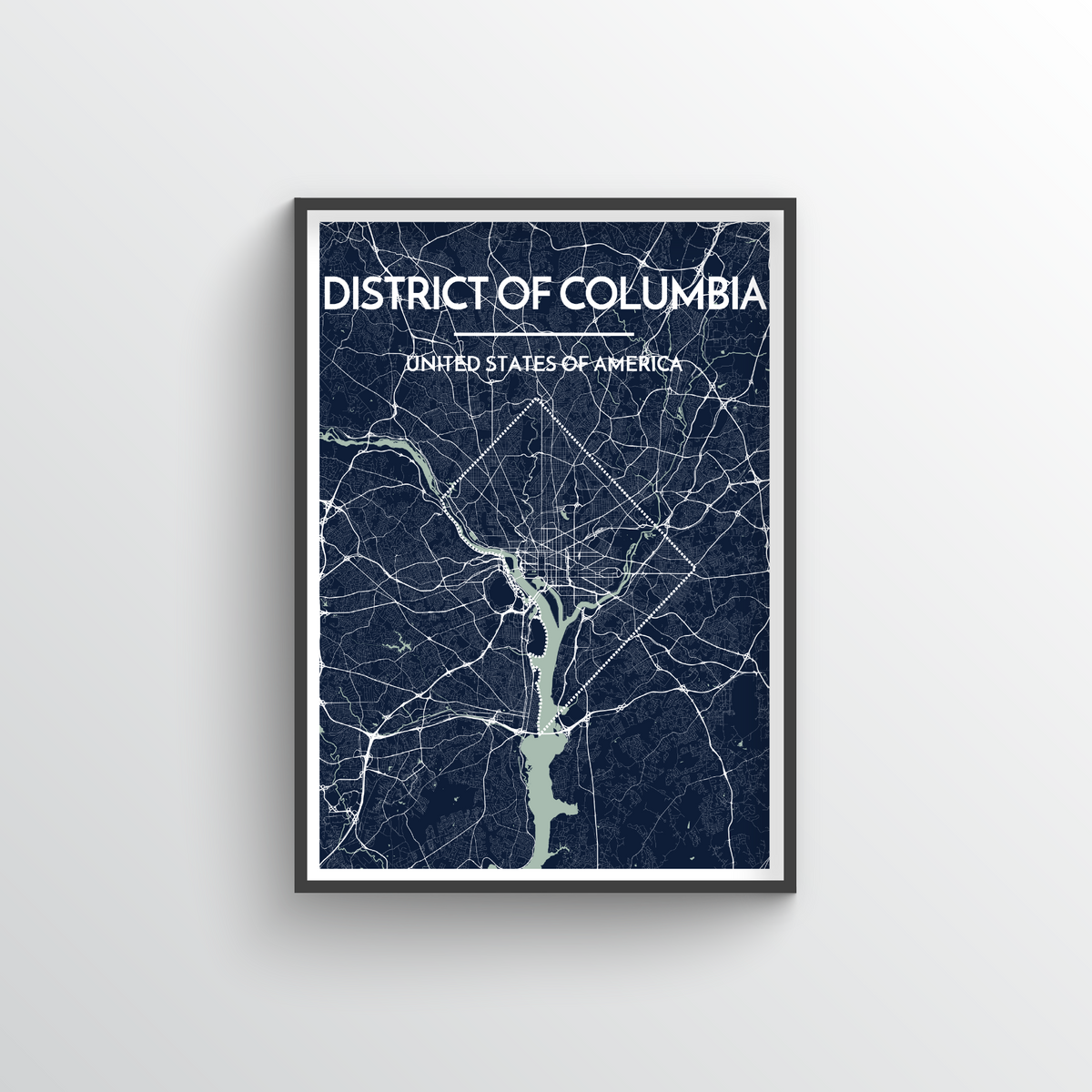 District of Columbia Map Art Print - Point Two Design