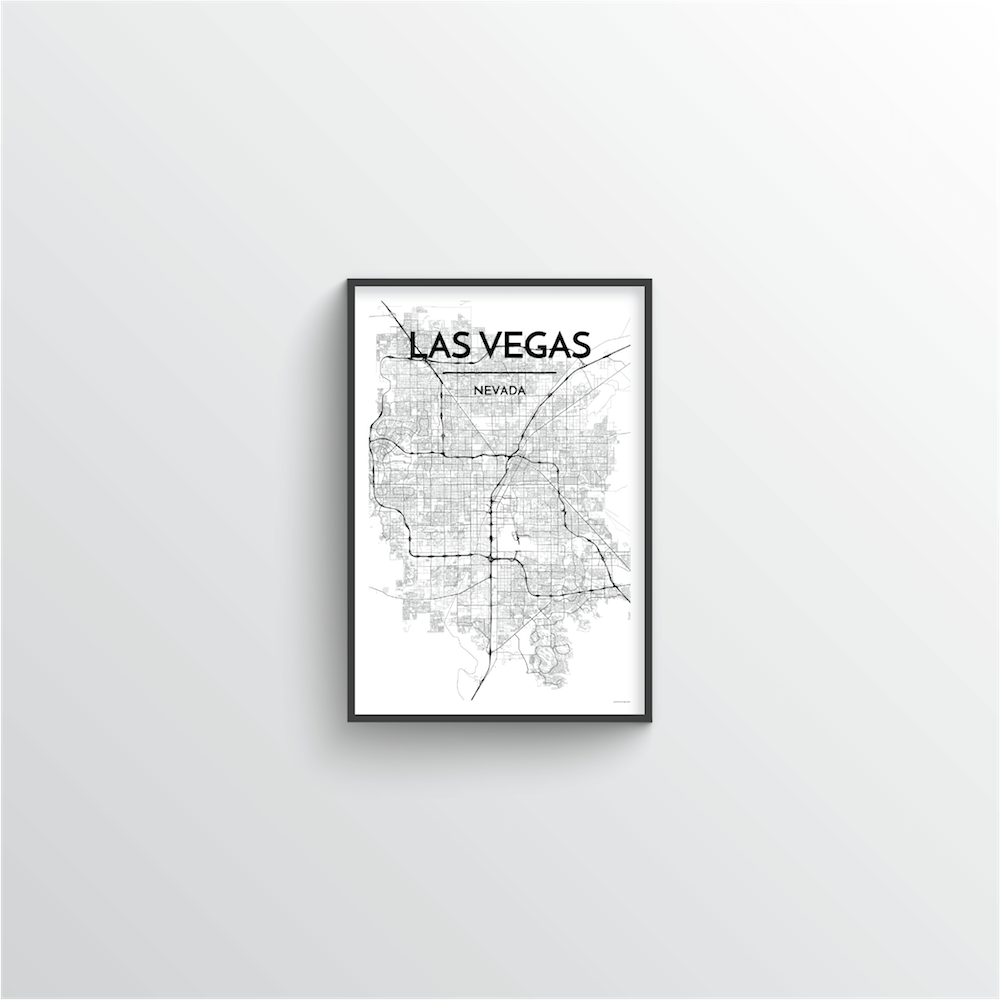 Las Vegas Map Art Print - Point Two Design