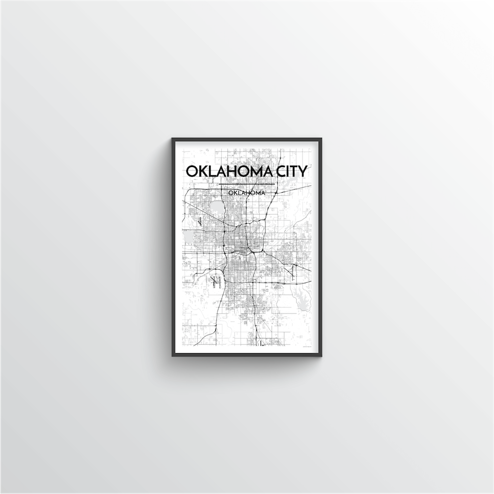 Oklahoma Map Art Print - Point Two Design