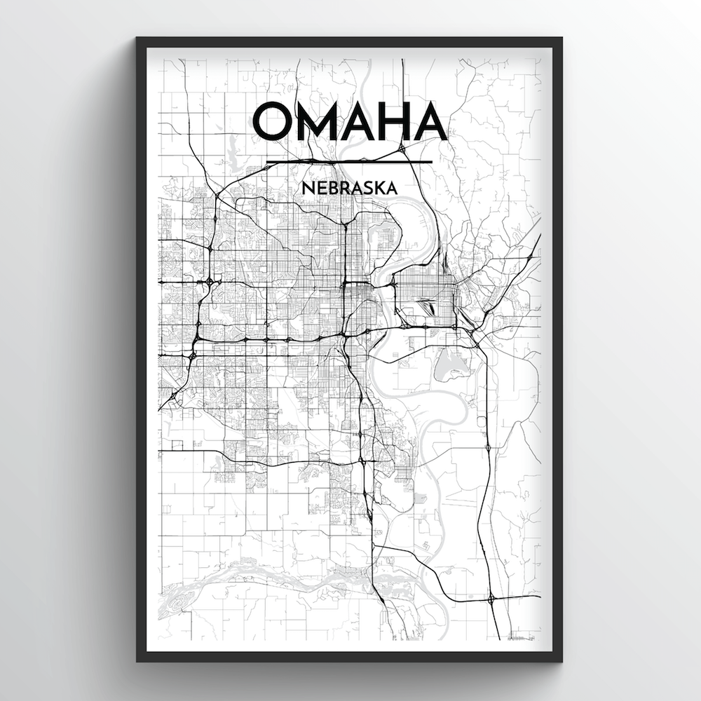 Omaha Map Art Print - Point Two Design