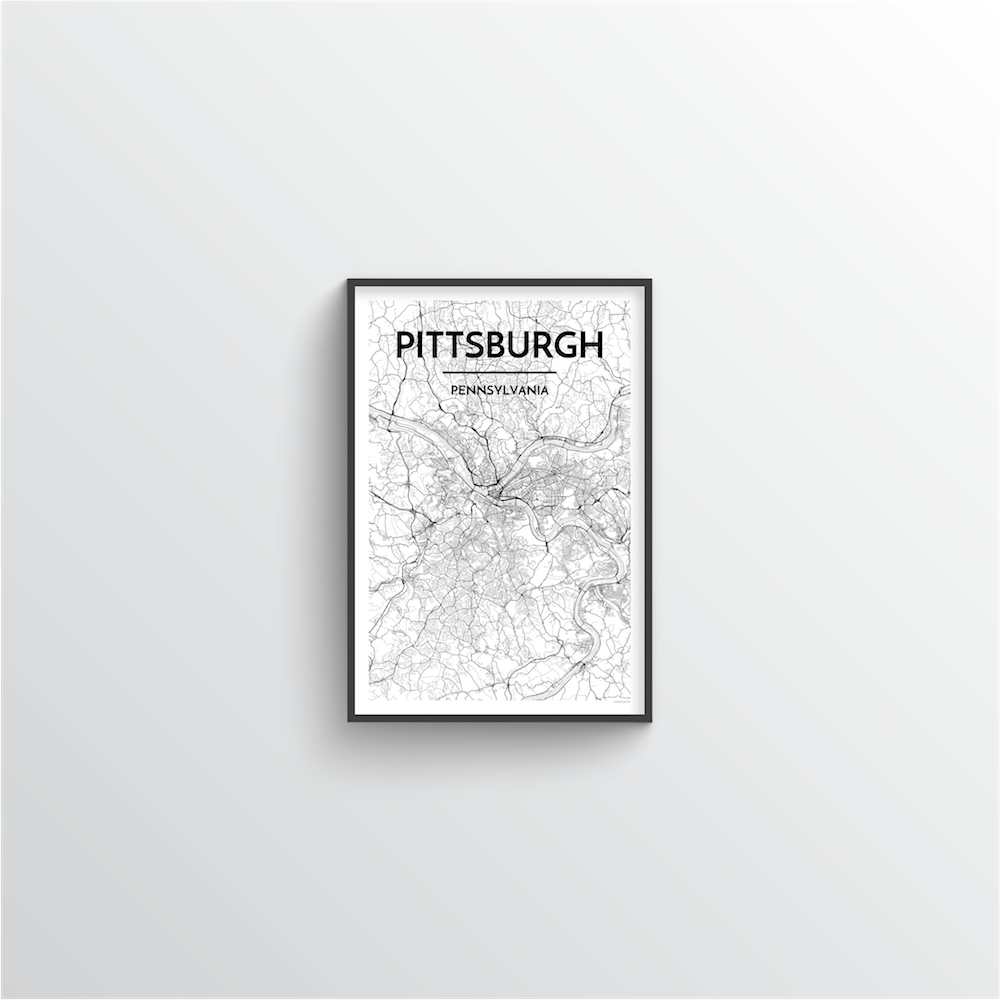 Pittsburgh Map Art Print - Point Two Design