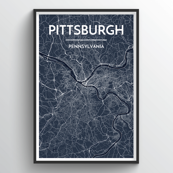 Pittsburgh Map Calligraphy Lettering Fan Art