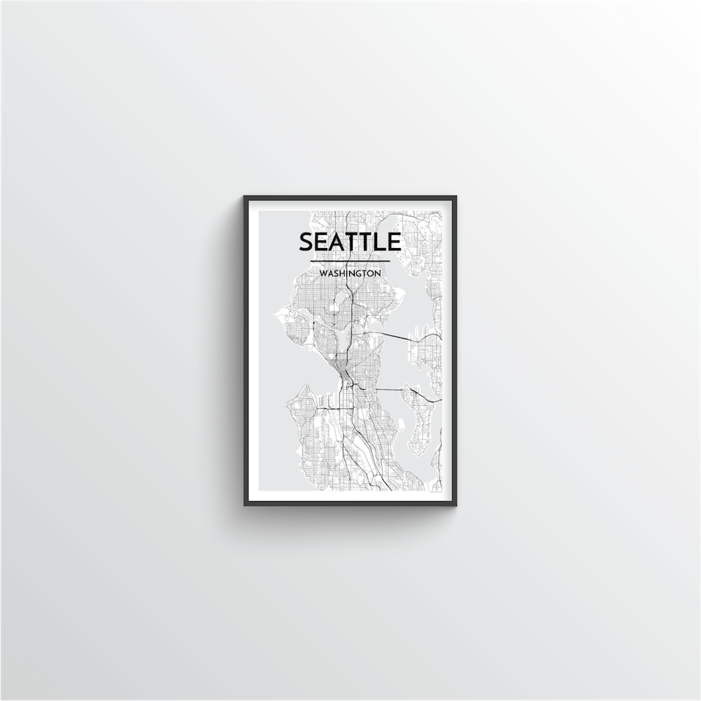 Seattle Map Art Print - Point Two Design