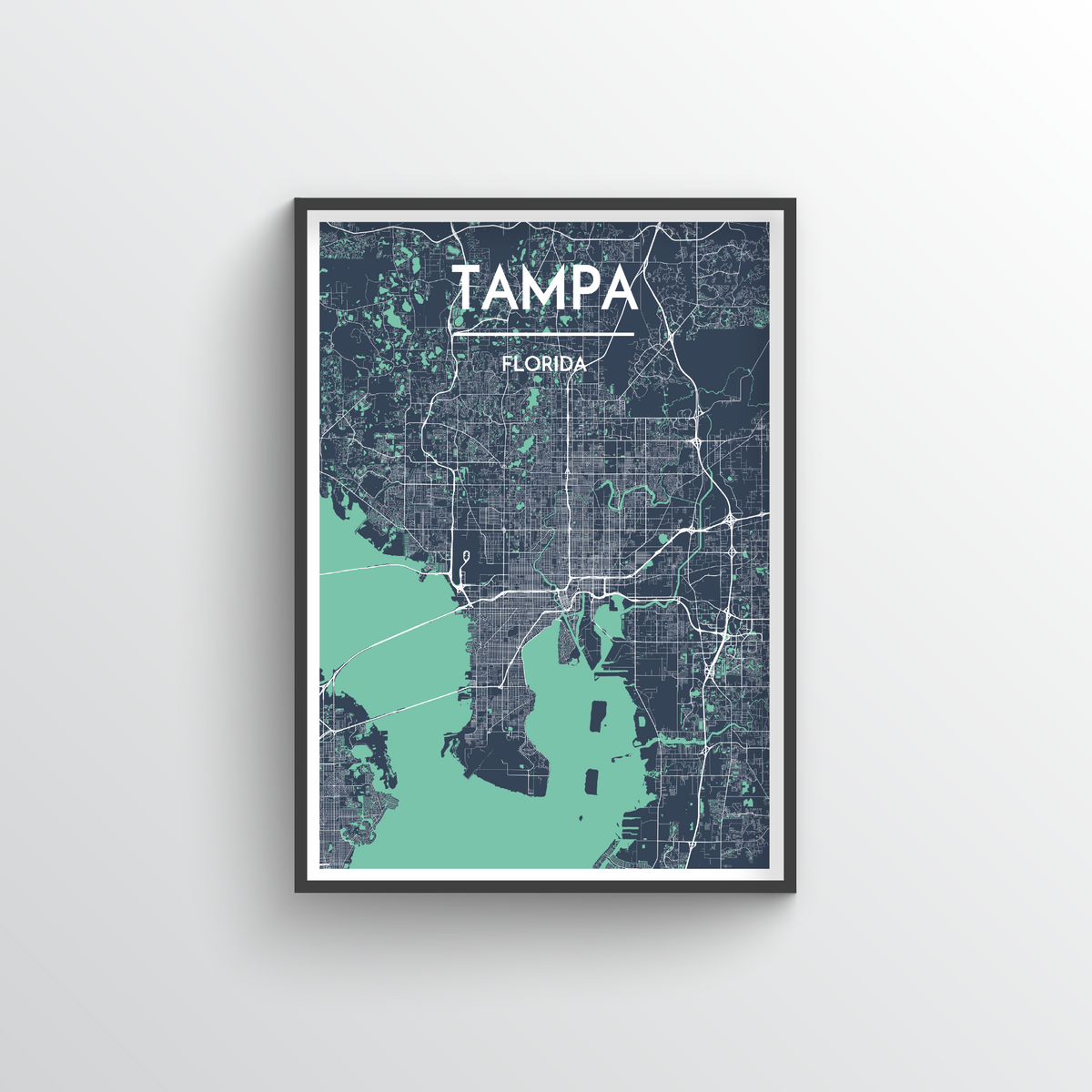 Tampa Map Art Print - Point Two Design