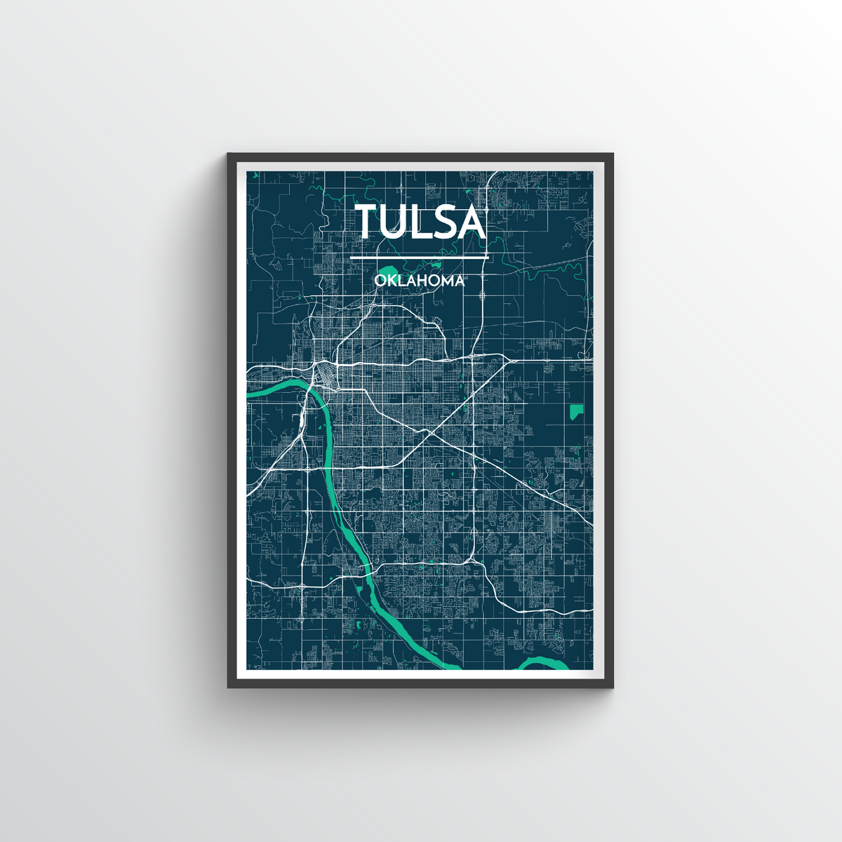 Tulsa Map Art Print - Point Two Design