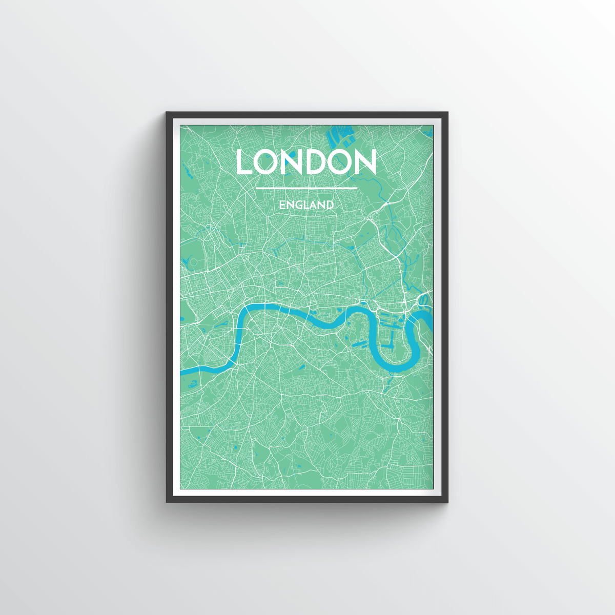 London City Map Art Print - Point Two Design - Black &amp; White Print