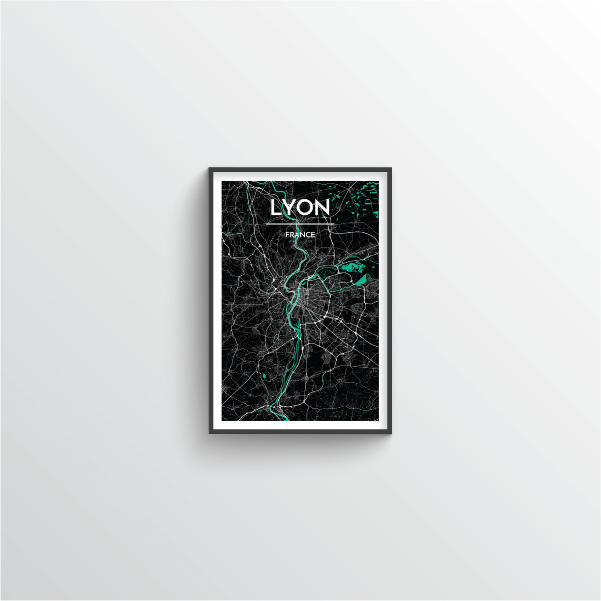 Lyon Map Art Print