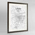 Framed Lyon Map Art Print 24x36" Contemporary Walnut frame Point Two Design Group