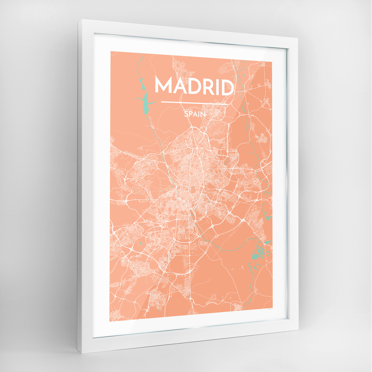 Madrid Map Art Print - Framed