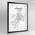 Framed Madrid Map Art Print 24x36" Contemporary Black frame Point Two Design Group