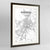 Framed Madrid Map Art Print 24x36" Contemporary Walnut frame Point Two Design Group