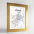 Framed Madrid Map Art Print 24x36" Gold frame Point Two Design Group
