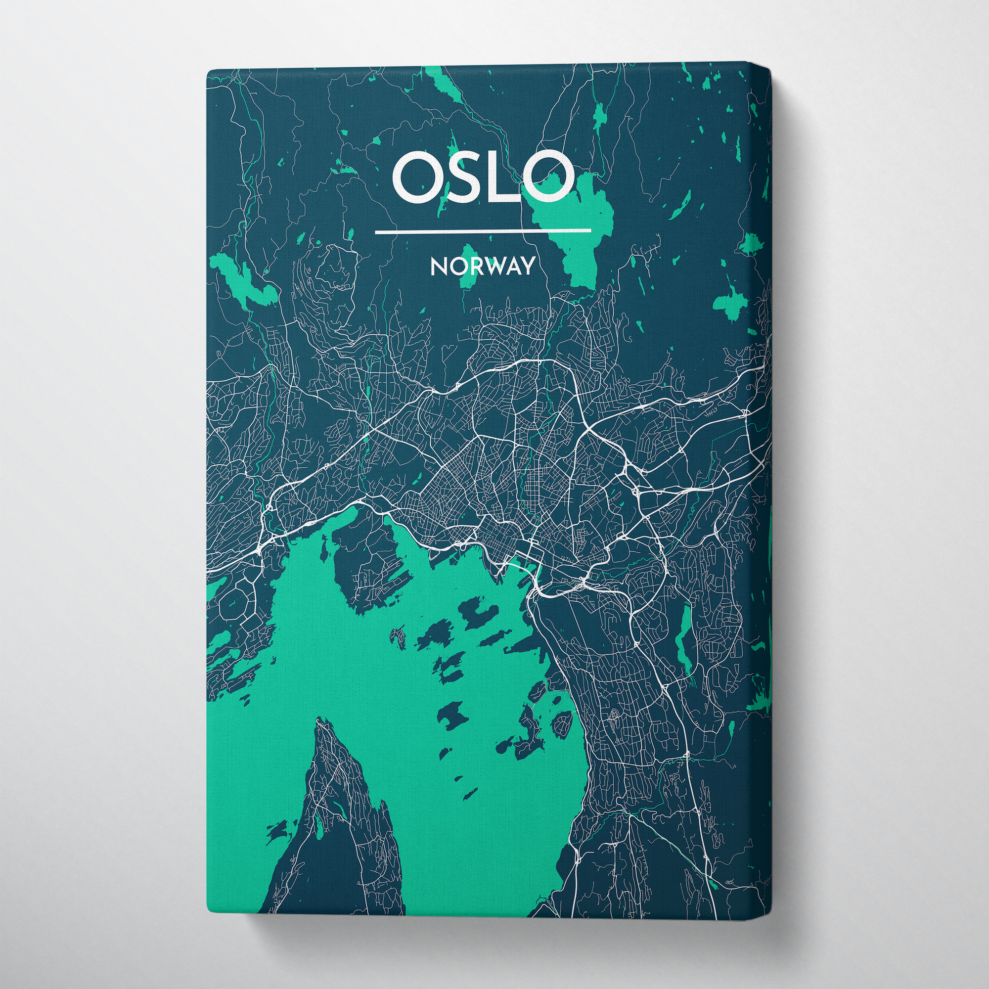 Oslo Map Art - Canvas Wrap - Point Two Design