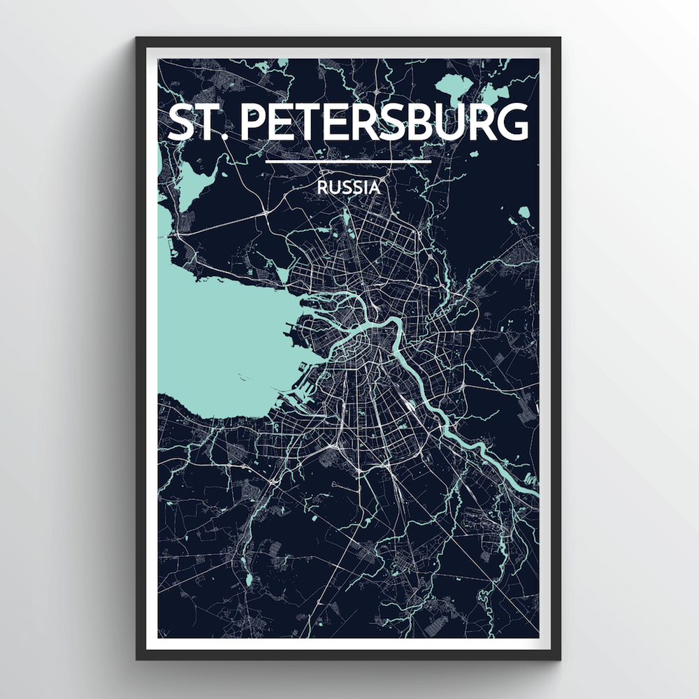 St Petersburg City Map Art Print - Point Two Design