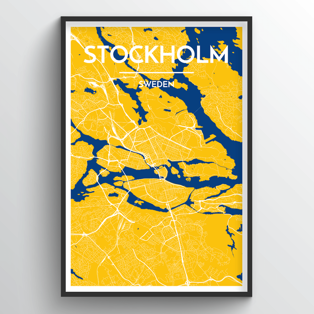 Stockholm City Map Art Print - Point Two Design