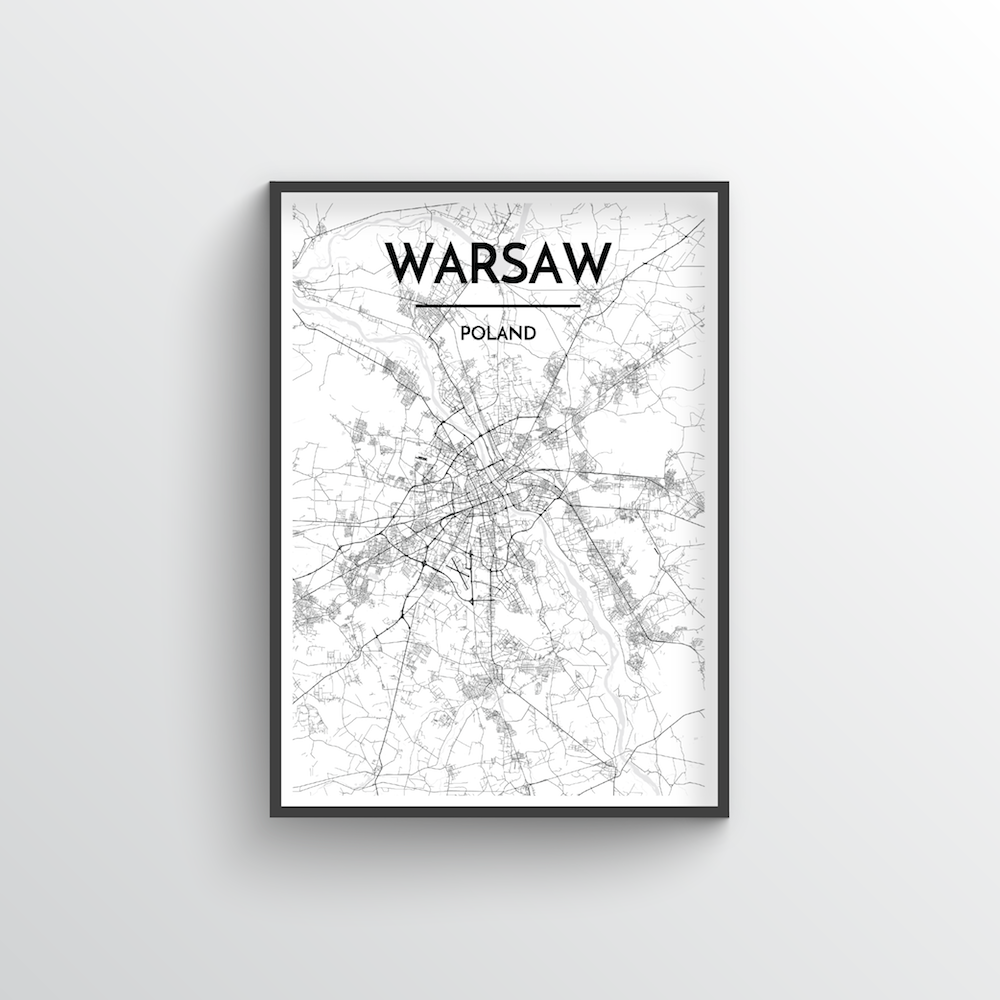 Warsaw Map Art Print - Point Two Design