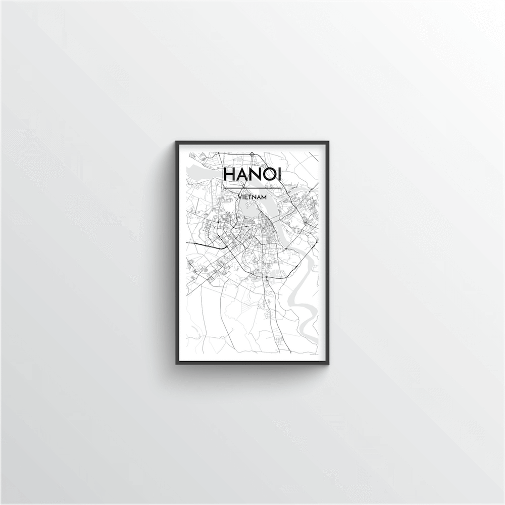 Hanoi Map Art Print