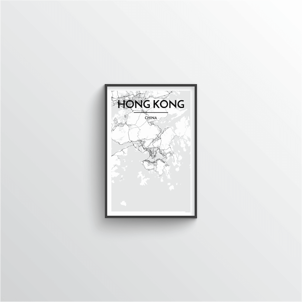 Hong Kong Map Art Print