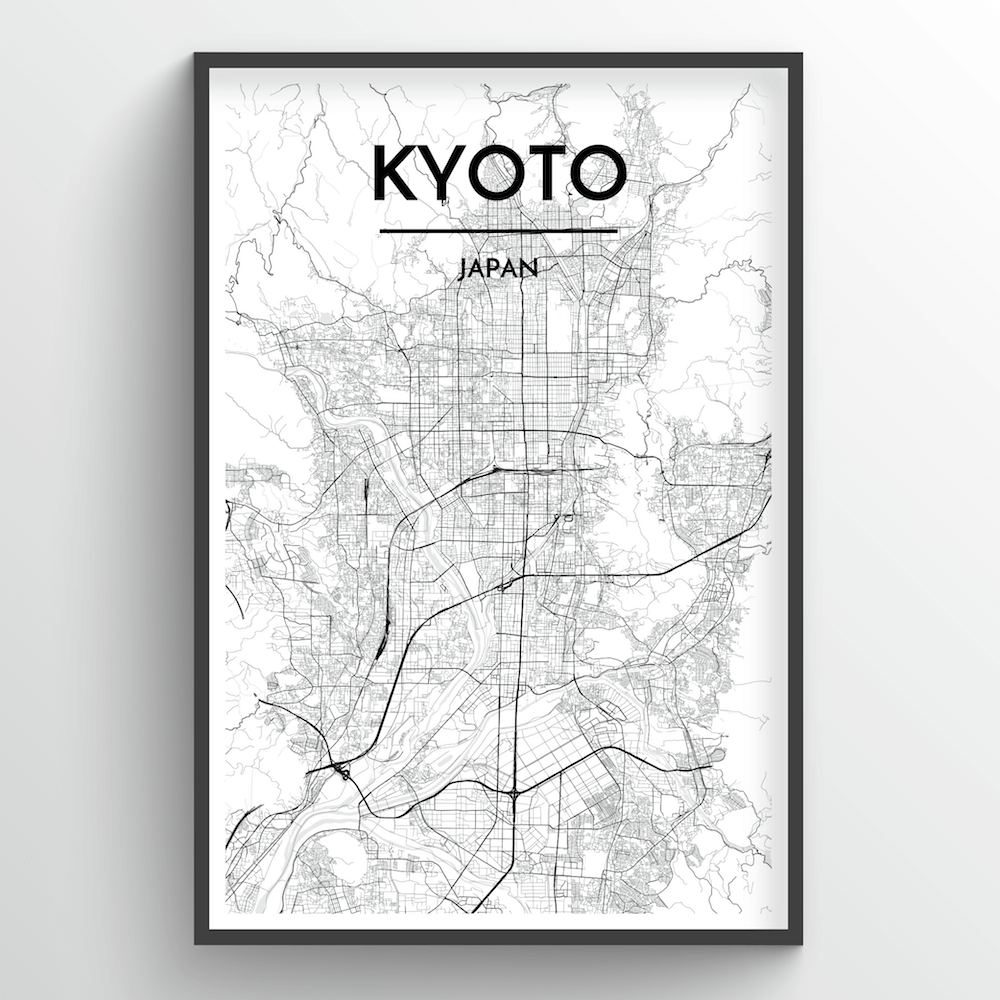 Kyoto Map Art Print