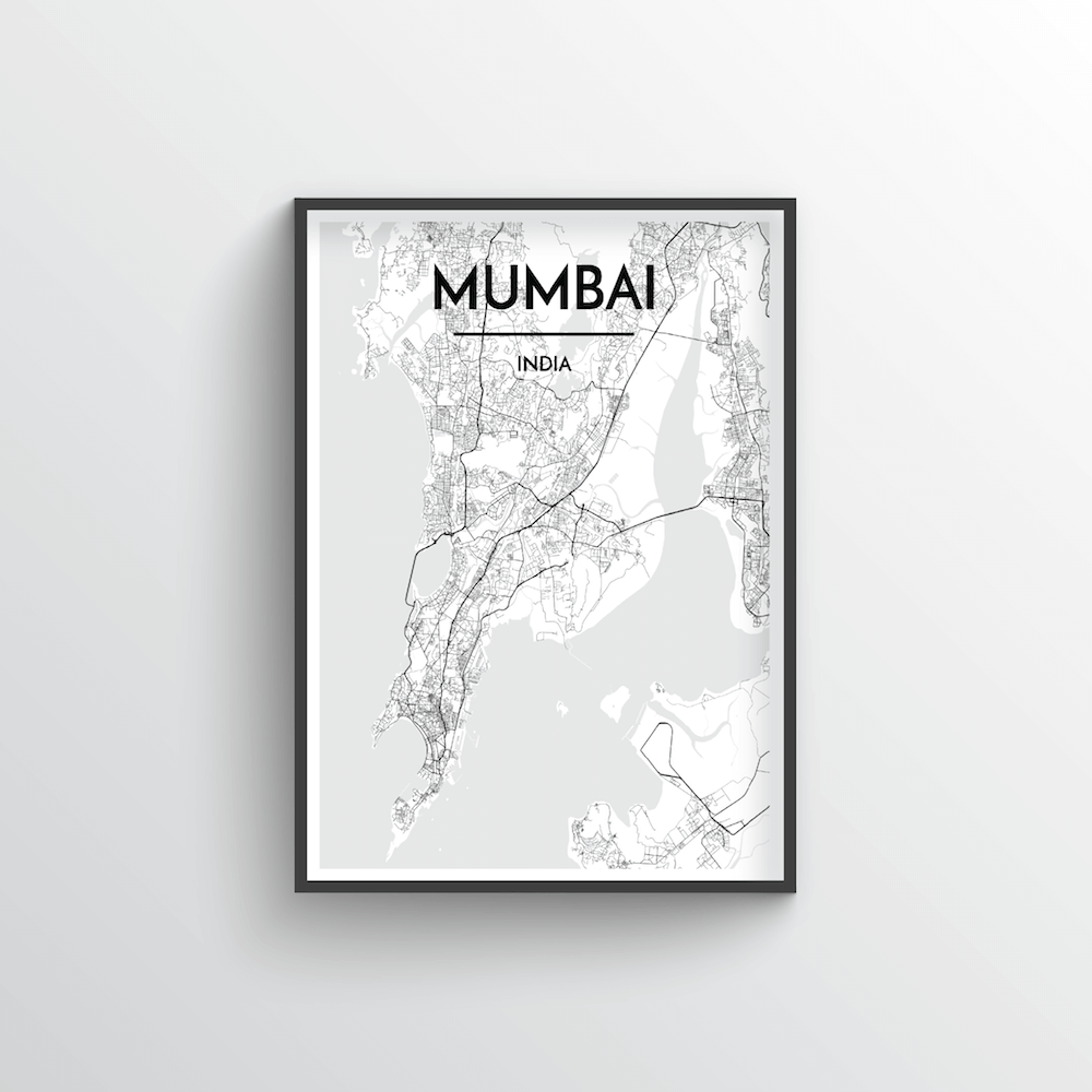 Mumbai City Map Art Print - Point Two Design