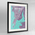 Framed Mumbai Map Art Print 24x36" Contemporary Black frame Point Two Design Group