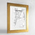 Framed Mumbai Map Art Print 24x36" Gold frame Point Two Design Group