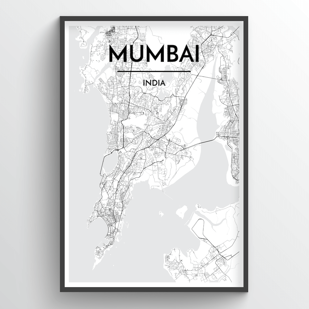 Mumbai Map Art Print