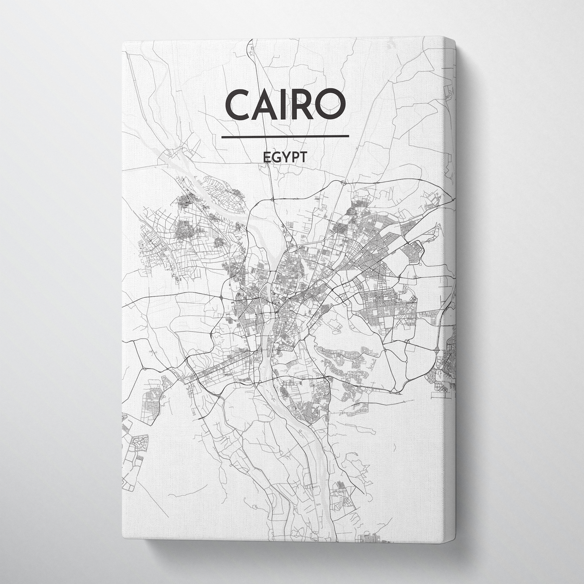 Cairo Map Art Print Map Canvas Wrap - Point Two Design