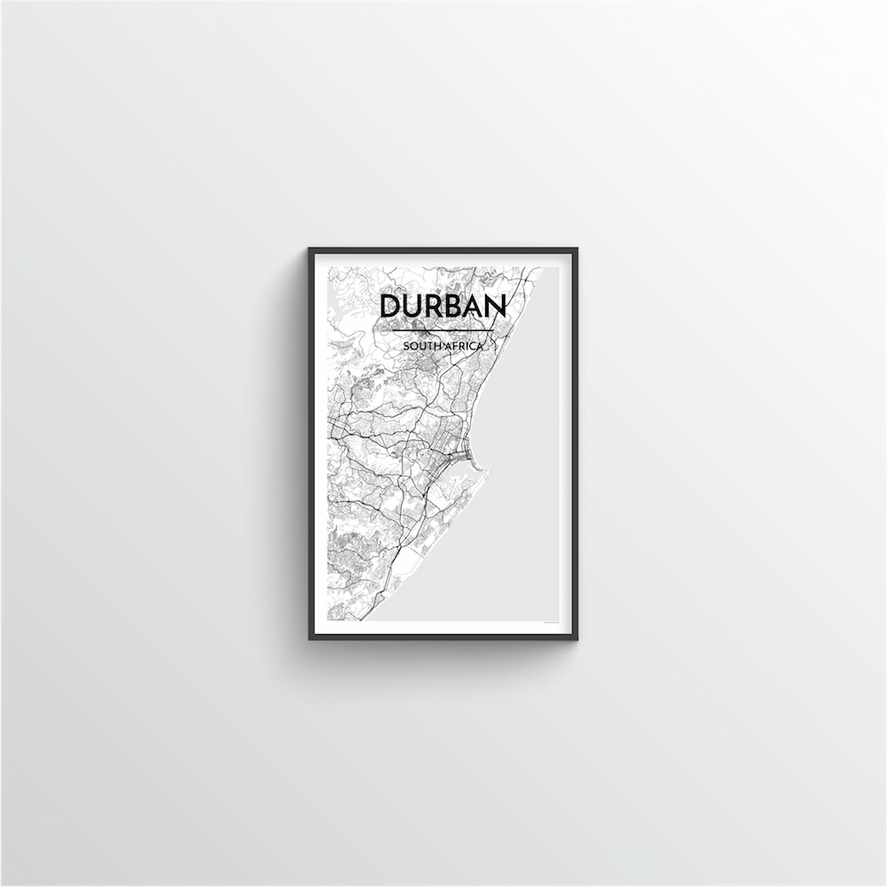 Durban Map Art Print - Point Two Design