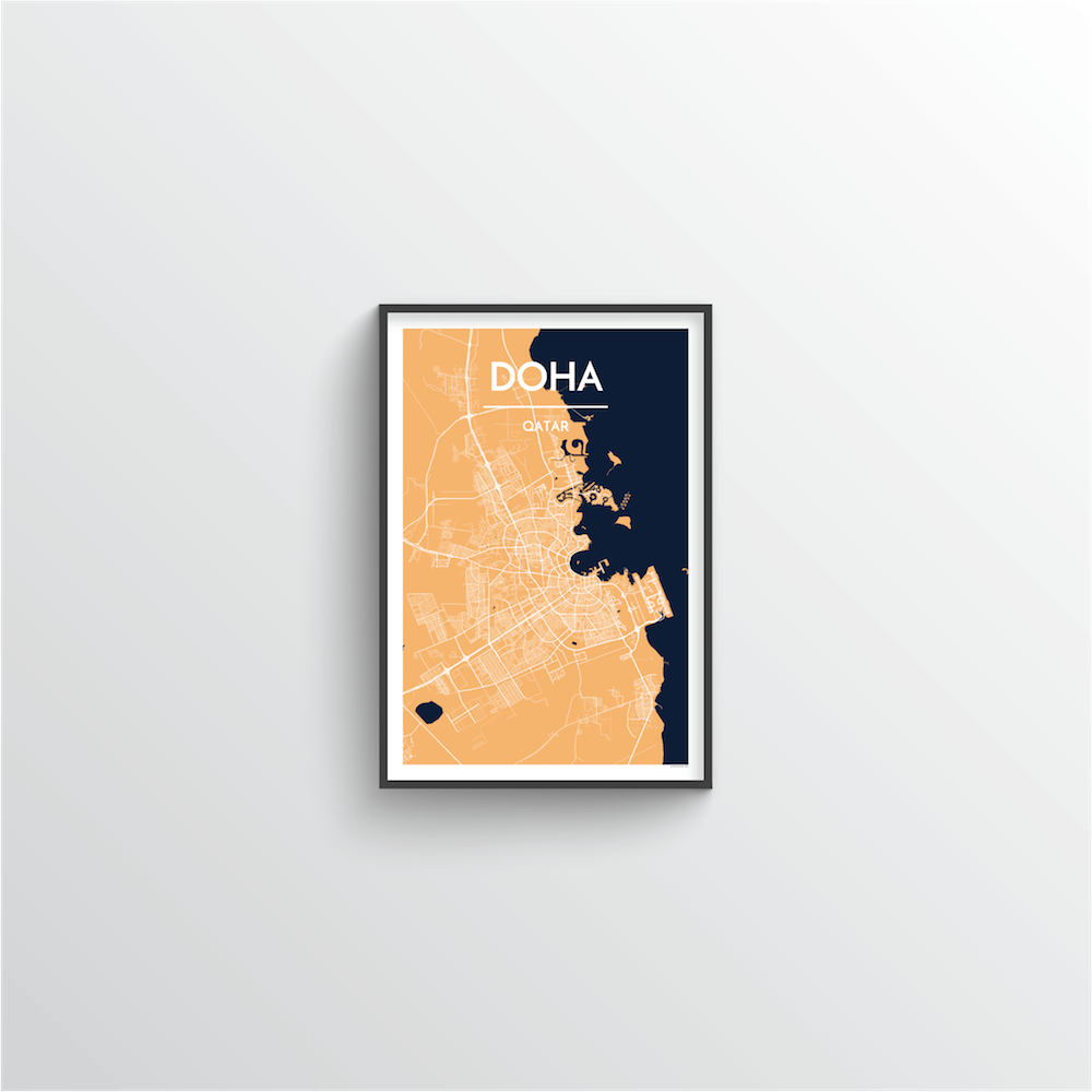 Doha Map Art Print - Point Two Design