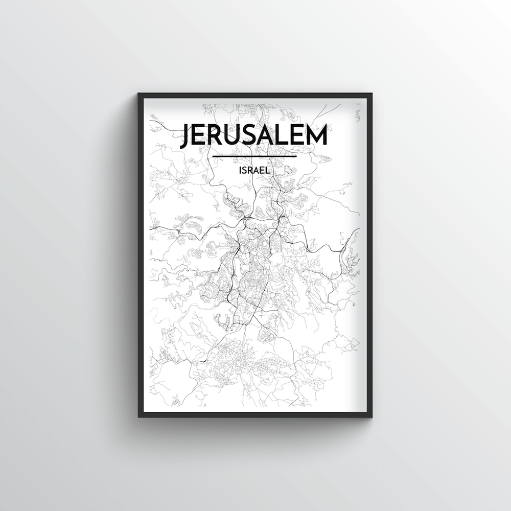 Jerusalem Map Art Print - Point Two Design