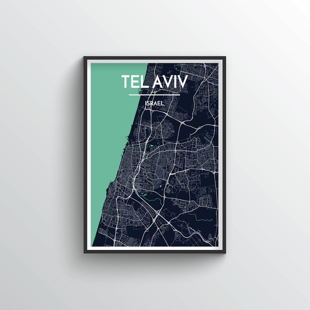 Tel Aviv Map Art Print - Point Two Design