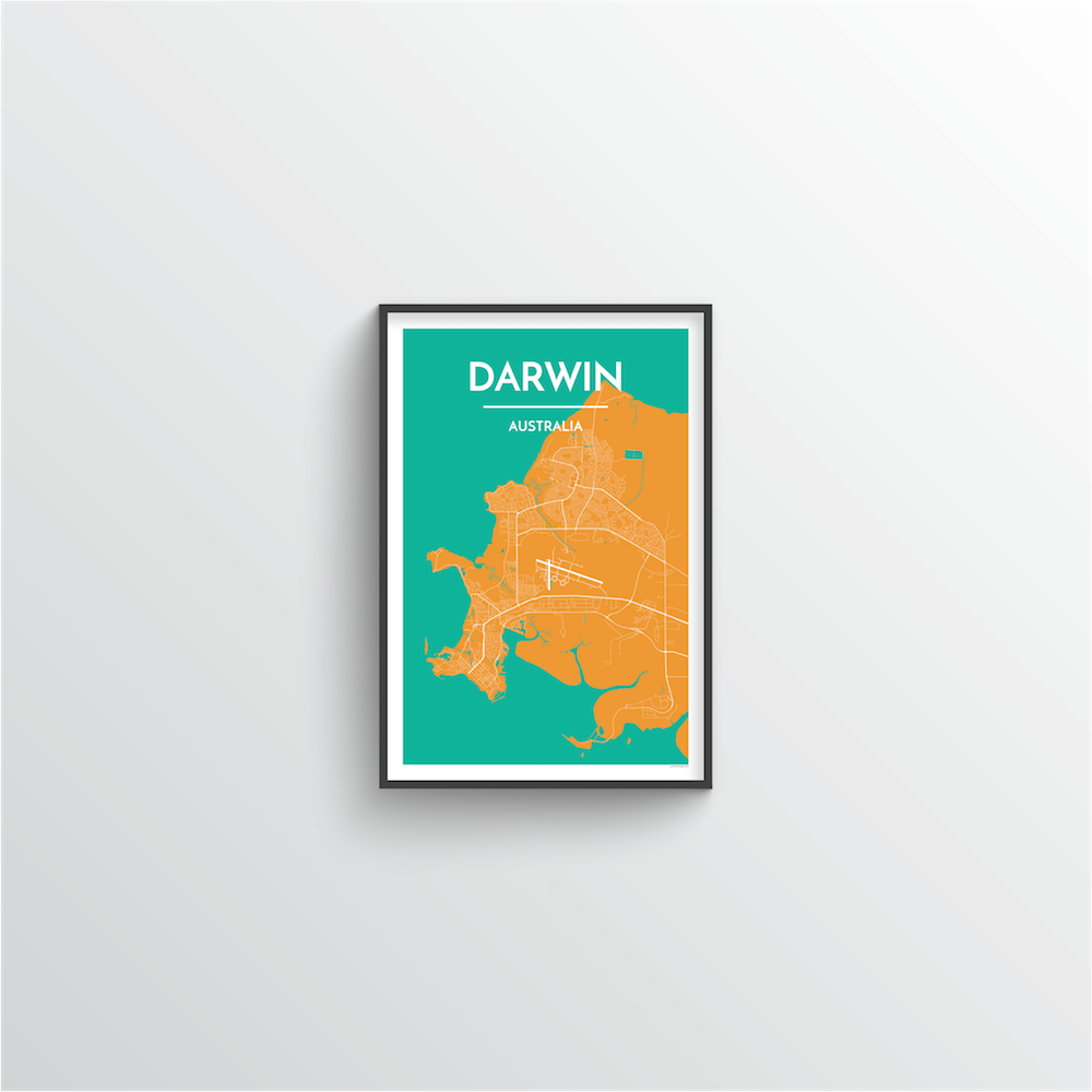 Darwin Map Art Print - Point Two Design