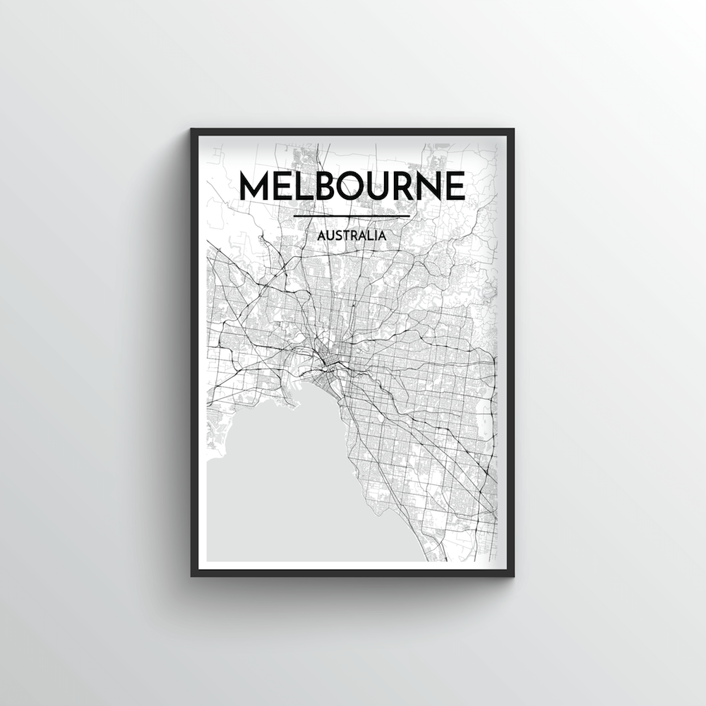 Melbourne City Map Art Print - Point Two Design