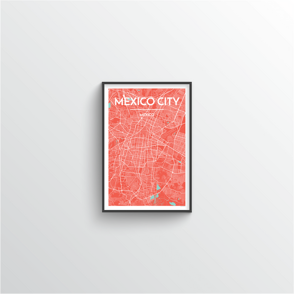 Mexico City Map Art Prints Art Custom Point Quality Design Made Two - - High