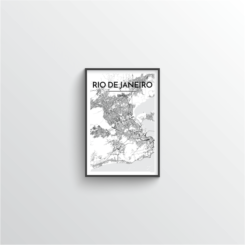Rio de Janeiro Map Art Print