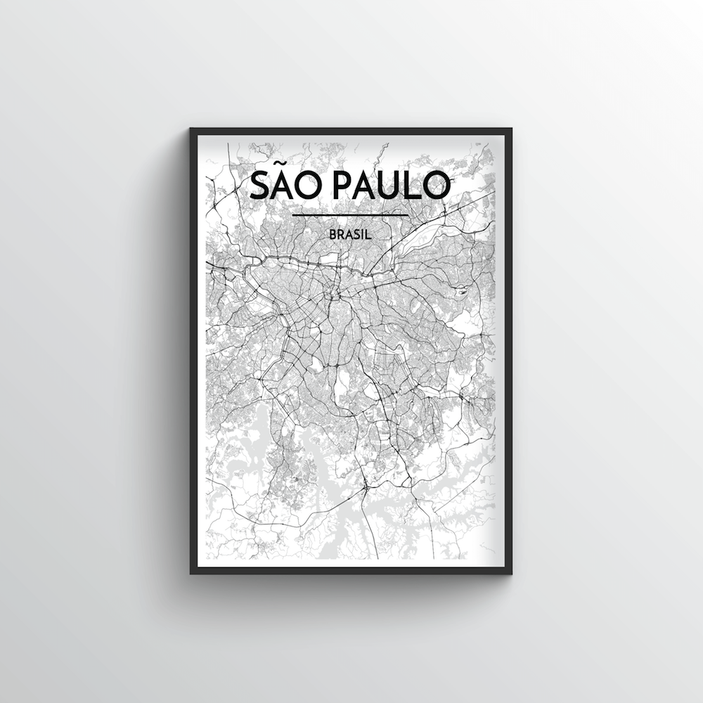 Sao Paulo City Map Art Print - Point Two Design