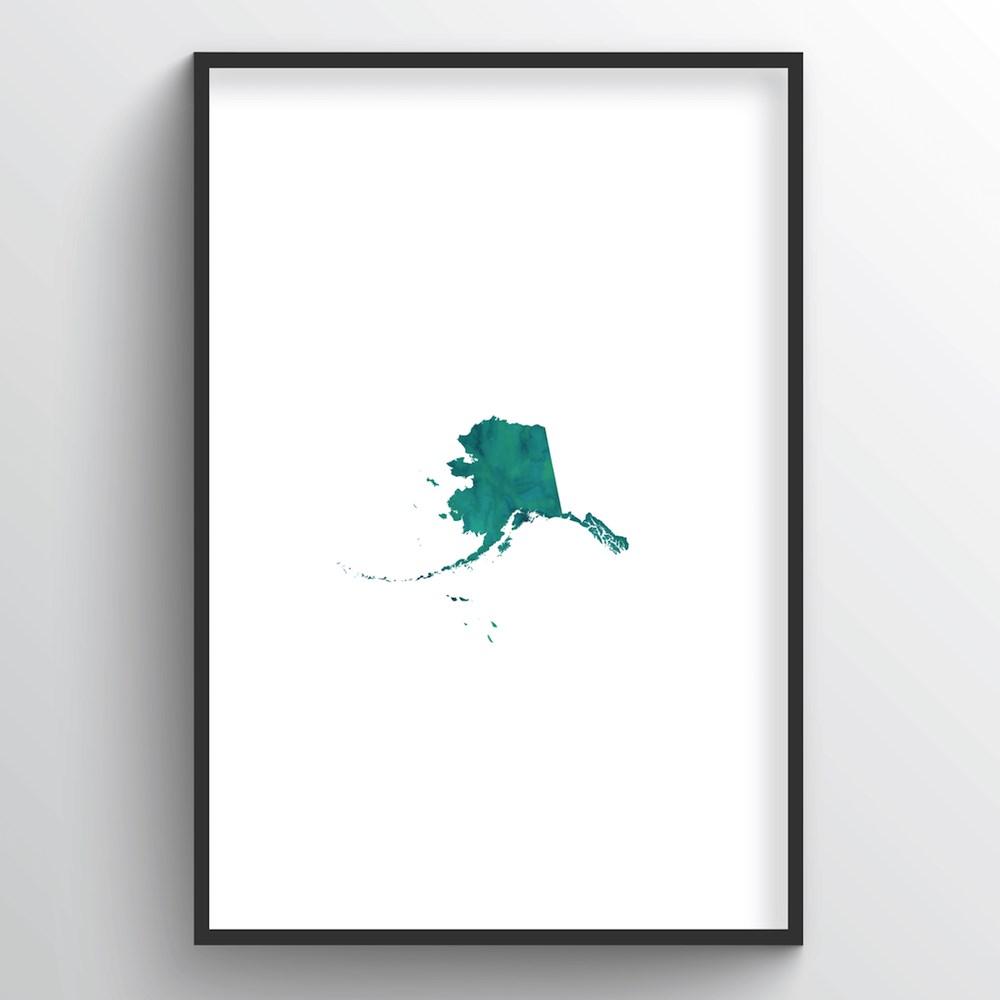 Alaska Word Art Print - "Watercolor" - Point Two Design