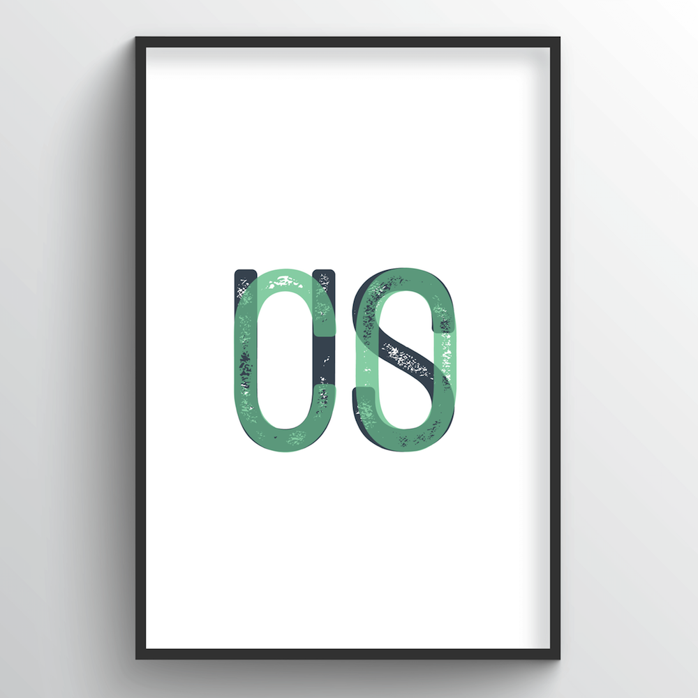 Colorado Word Art Print - "Initials" - Point Two Design