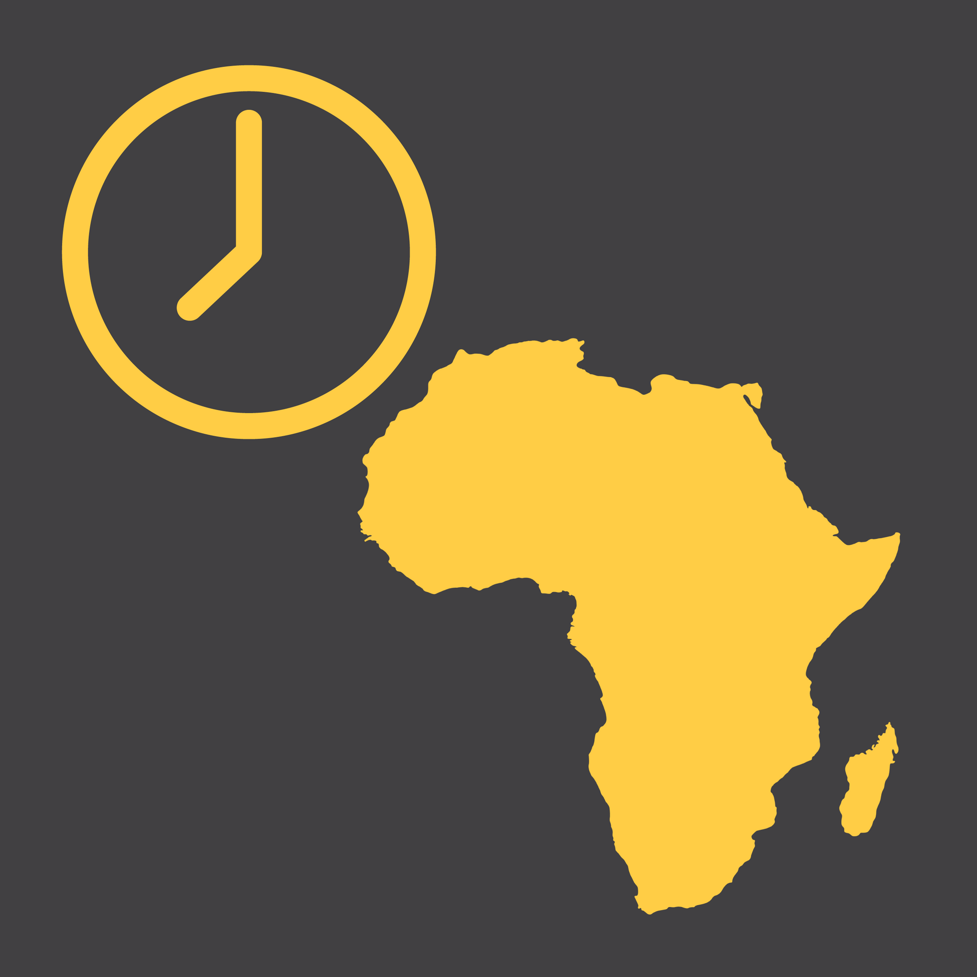 Africa Modern Wall Clocks - City Map Wall Clocks - Point Two Design