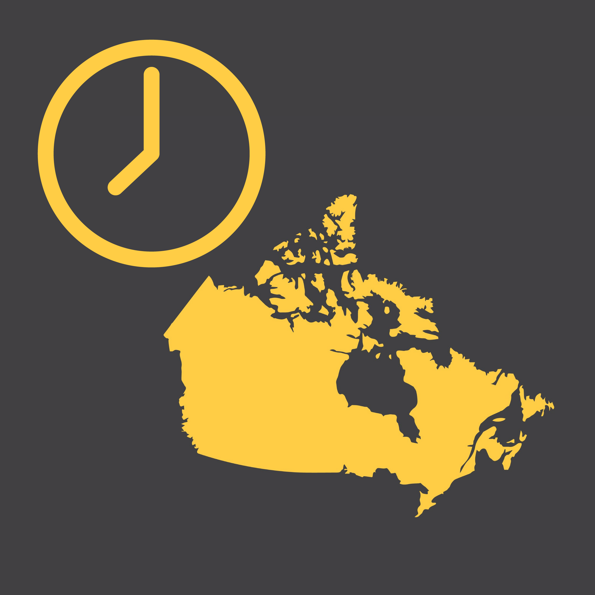 Canada Modern Wall Clocks - City Map Wall Clocks - Point Two Design