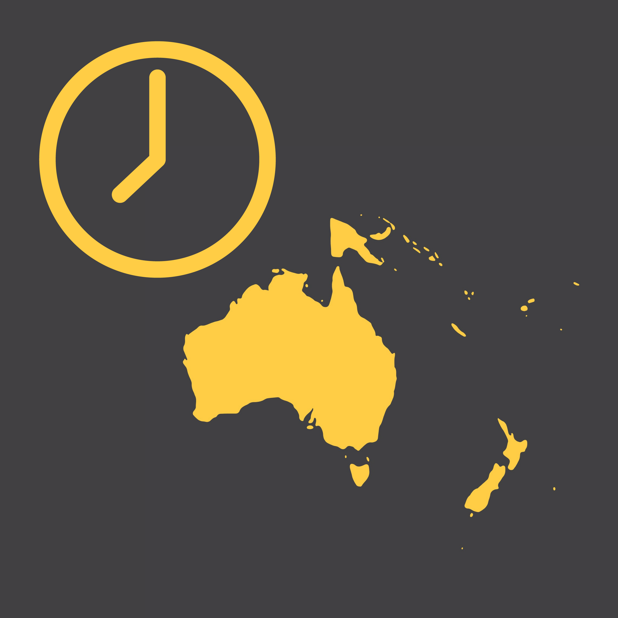 Oceania Modern Wall Clocks - City Map Wall Clocks - Point Two Design