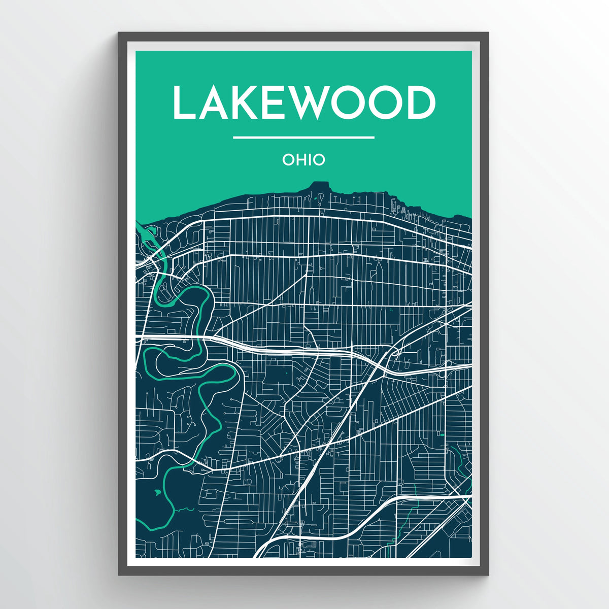 Lakewood City Map Print