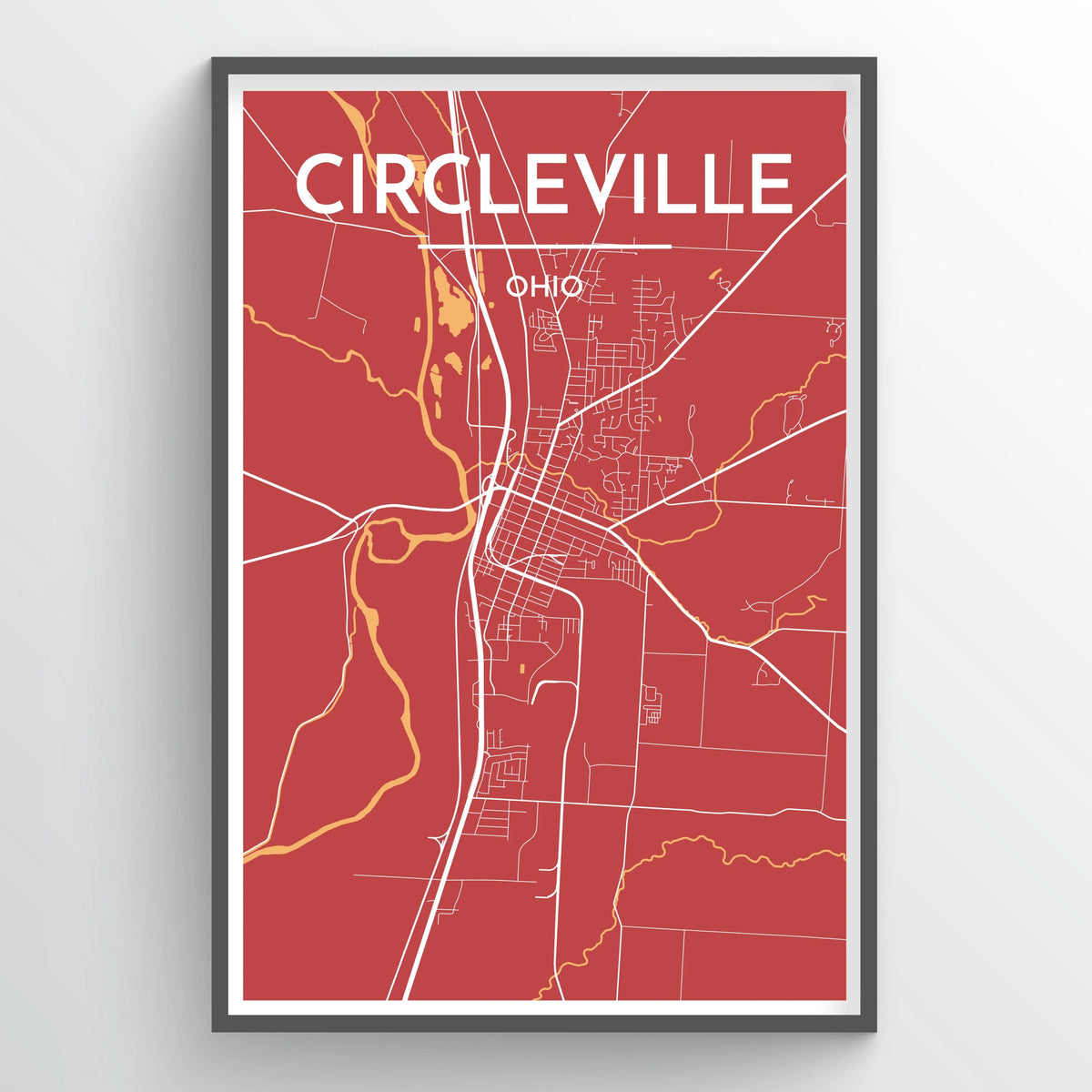 Circleville City Map Print