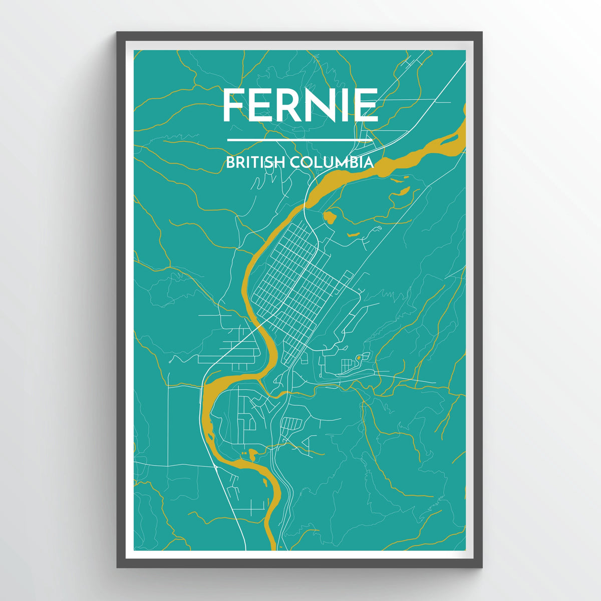 Fernie City Map Print