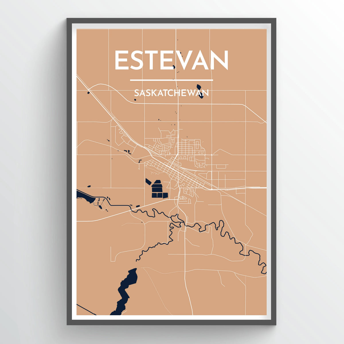 Estevan City Map Print